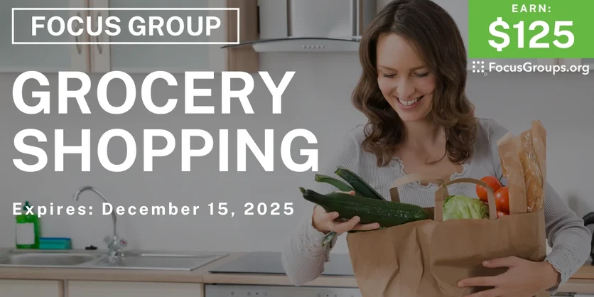 Focus Group in Raleigh on Grocery Shopping - $125 - $125 - 12/03/2025