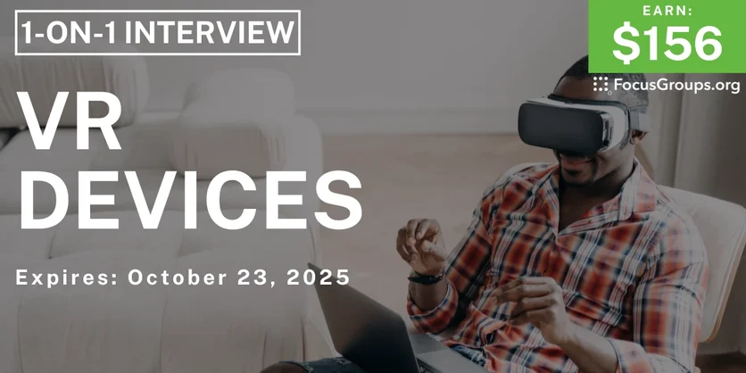 Graphic promoting Research Study in Seattle on VR Devices, $156 payout, happening October 24, 2025