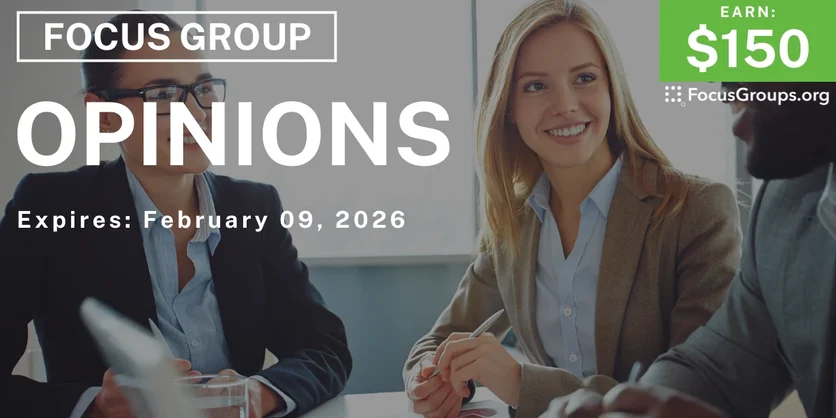 Focus Group in Tampa on Opinions - $150 - $150 - 01/30/2026