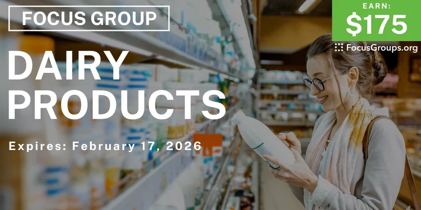 Dairy Products Study in Rhode Island - $175 - $175 - 01/29/2026