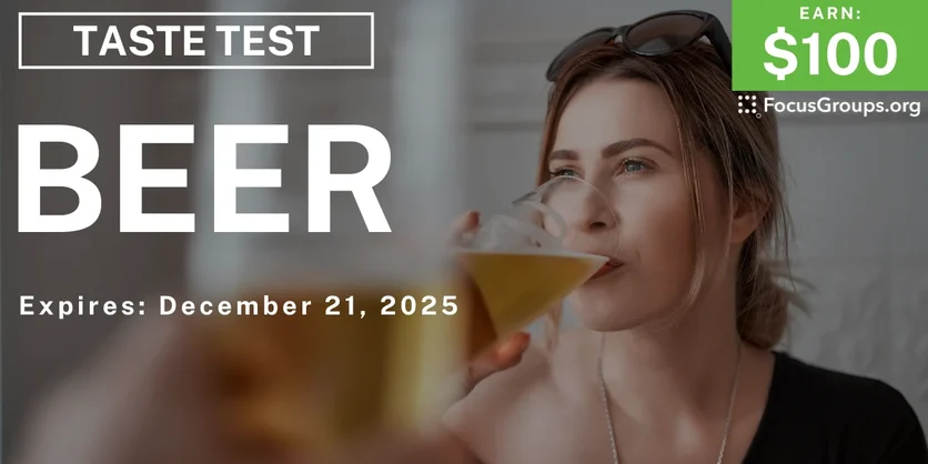 Taste Test in SF on Beer - $100 - $100 - 12/09/2025