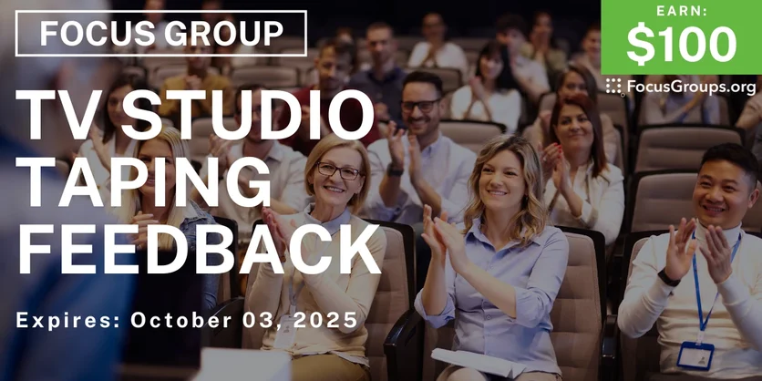 Focus Group in Nashville on TV Studio Taping Feedback - $100 - $100 - 09/04/2025
