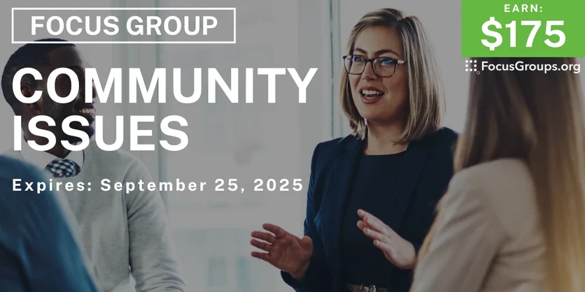 Focus Group in Tennessee on Community Issues - $175 - $175 - 09/12/2025