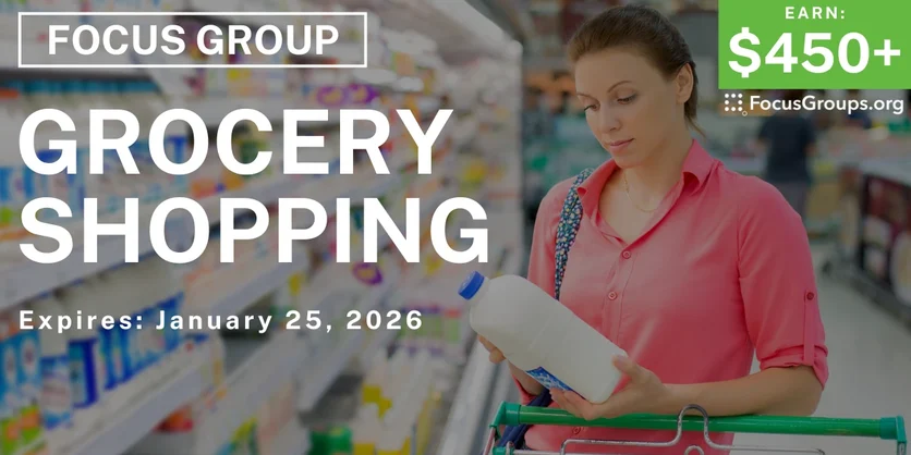Focus Group in Denver on Grocery Shopping - $450+ - $450-$525 - 01/12/2026
