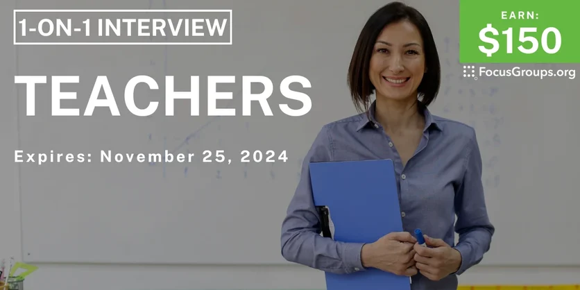 Research Study for Teachers - $150 - 11/13/2024