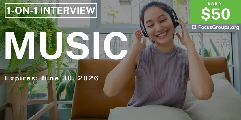 Research Study on Music - $50 - $50 - 06/17/2026