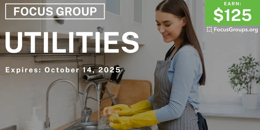 Focus Group in New York & New Jersey on Utilities - $125 - $125 - 09/23/2025
