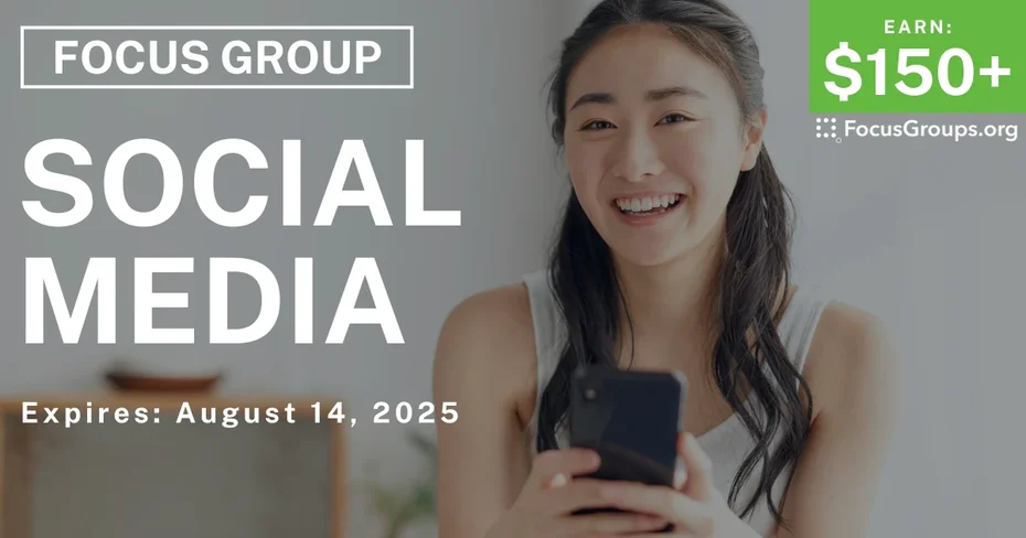 Focus Group in NYC on Social Media - $150+