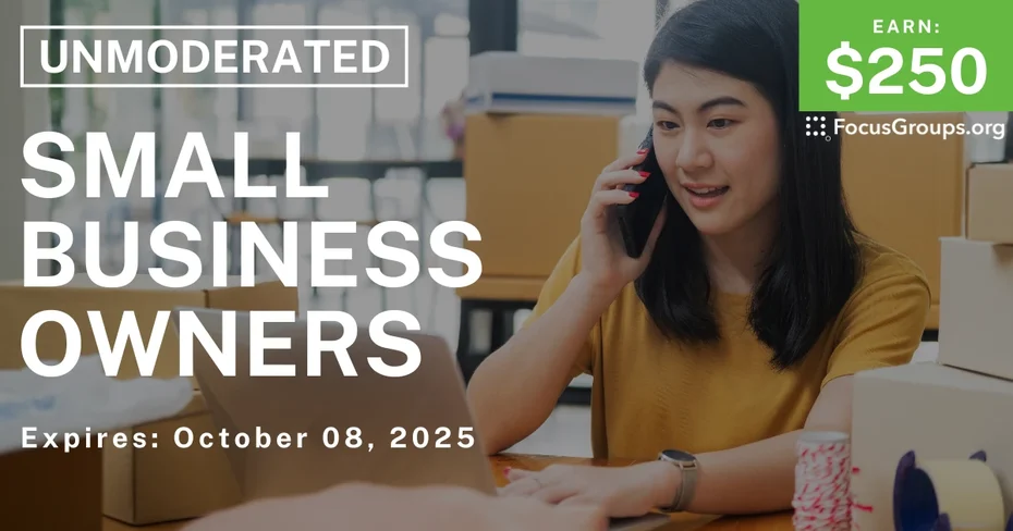 Research Study for Small Business Owners - $250