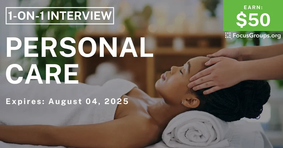 Research Study on Personal Care - $50