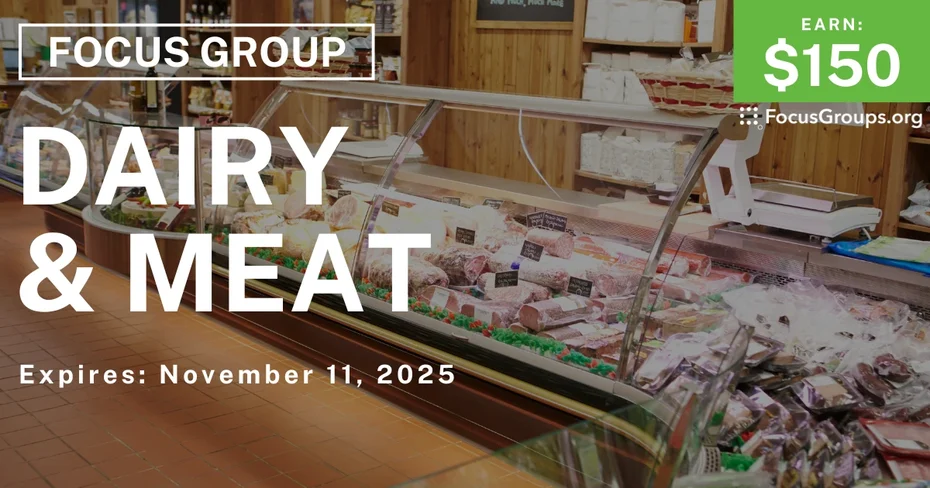 Focus Group in Minneapolis on Dairy & Meat - $150 - $150 - 10/27/2025