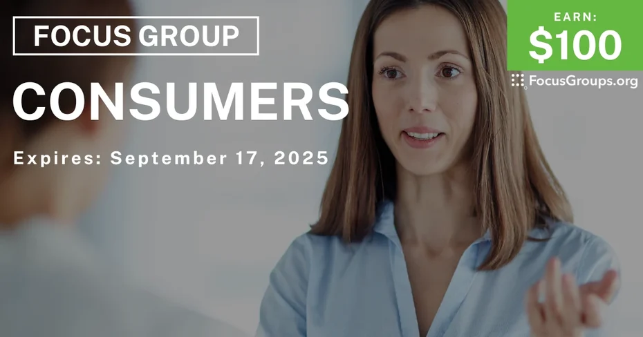 Focus Group in Baltimore for Consumers - $100
