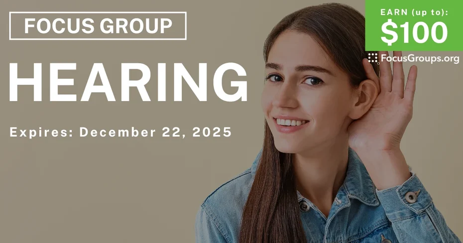 Focus Group in Nashville on Hearing - up to $100 - up to $100 - 12/10/2025