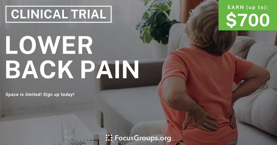 Clinical Trial on Lower Back Pain - up to $700