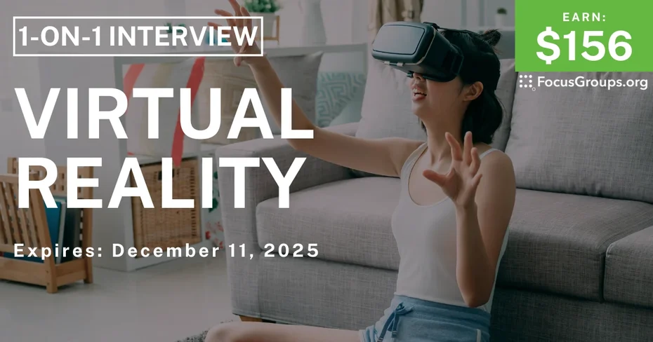Research Study in Seattle on Virtual Reality - $156 - $156 - 12/03/2025