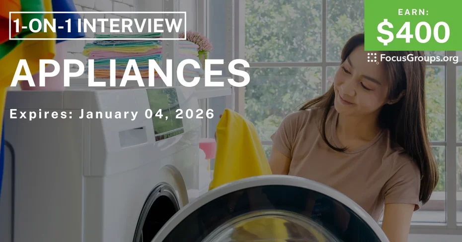 Research Study in Las Vegas on Appliances - $400 - $400 - 12/03/2025