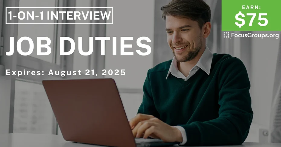 Research Study on Job Duties - $75