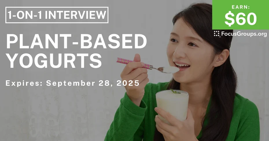 Research Study on Plant-Based Yogurts - $60
