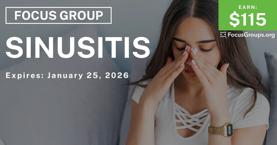 Focus Group in Tampa on Sinusitis - $115 - $115 - 01/13/2026