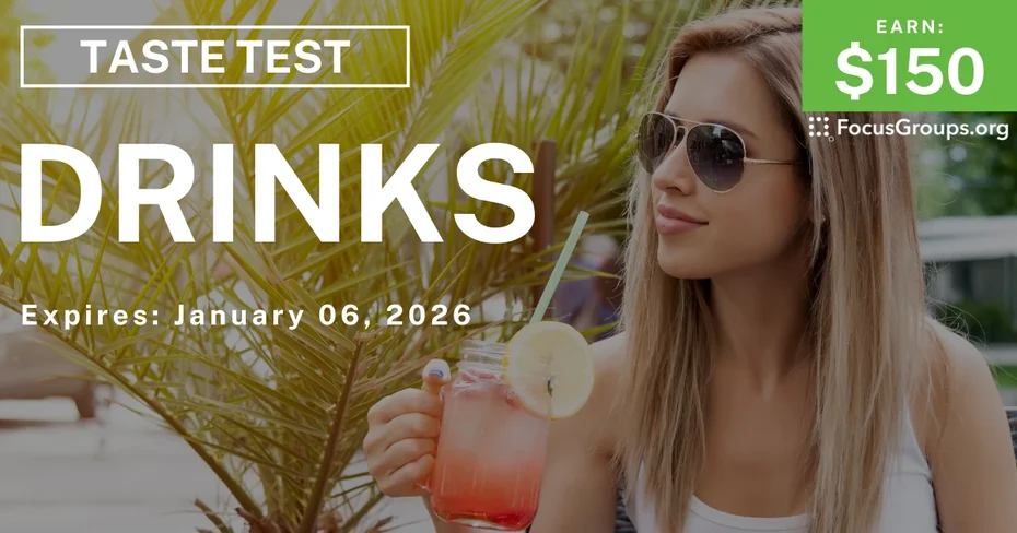Taste Test in Dallas on Drinks - $150 - $150 - 12/16/2025