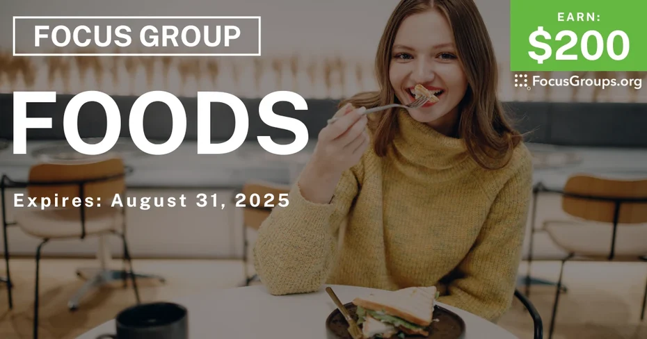 Focus Group in Charlotte on Foods - $200
