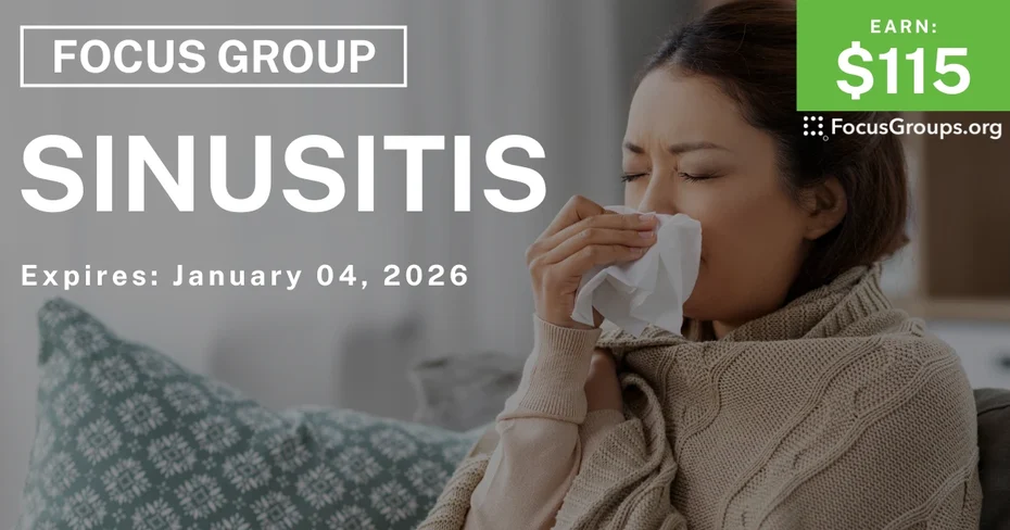 Focus Group in Tampa on Sinusitis - $115 - $115 - 12/22/2025