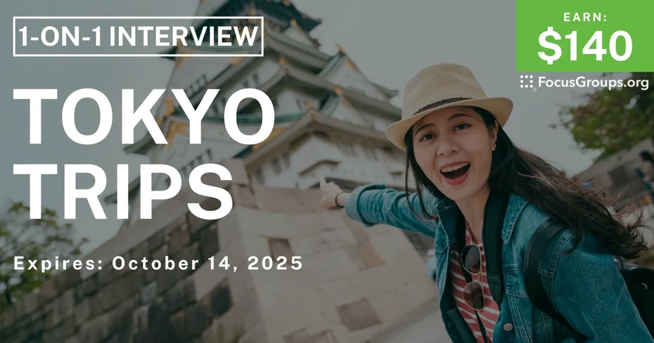 Research Study on Tokyo Trips - $140
