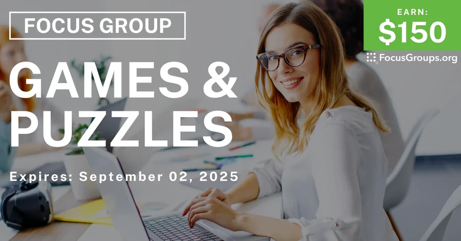 Focus Group in SF on Games & Puzzles - $150