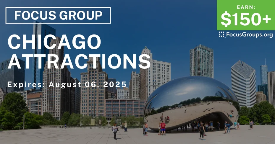 Focus Group in Chicago on Chicago Attractions - $150+