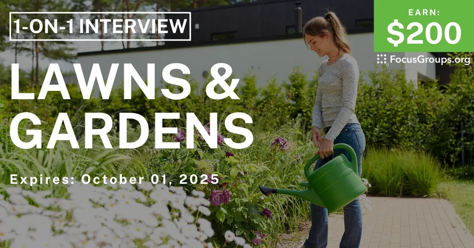 Research Study in Charlotte on Lawns & Gardens - $200