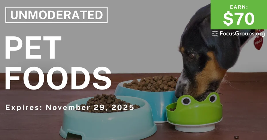 Research Study on Pet Foods - $70