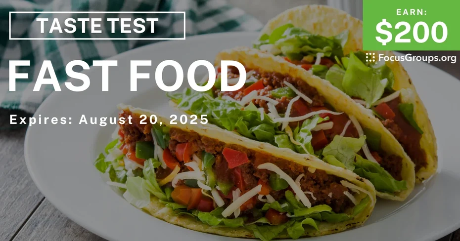 Taste Test in Irvine on Fast Food - $200