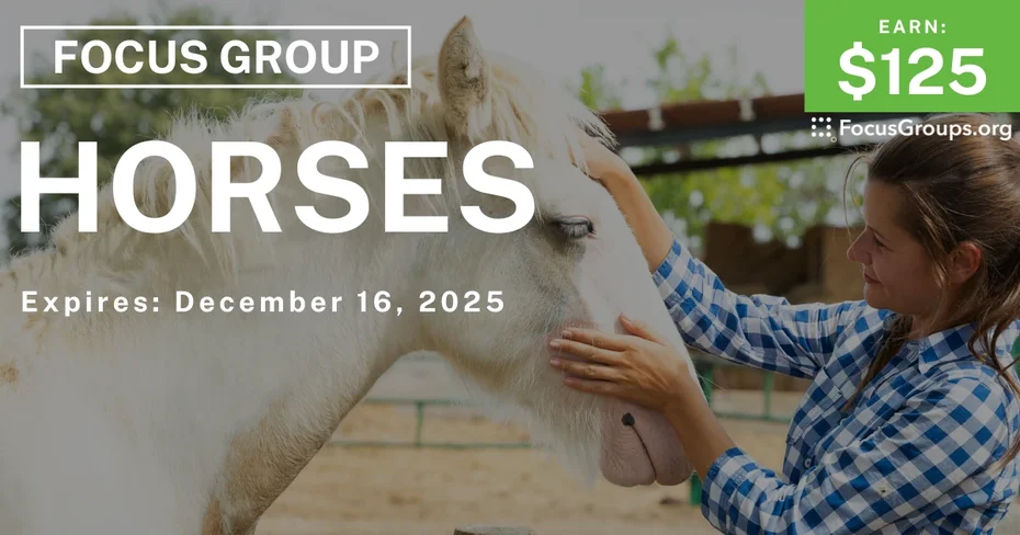 Focus Group on Horses - $125 - $125 - 12/05/2025
