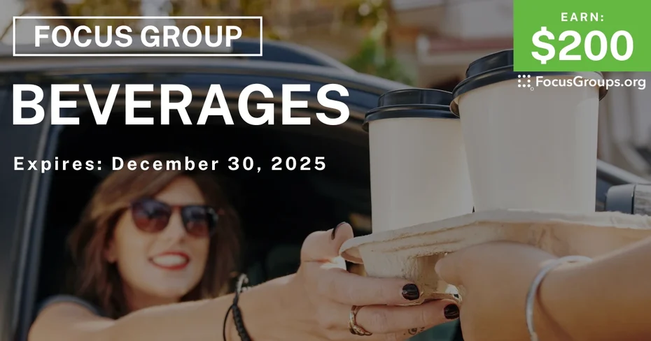 Focus Group in Tampa on Beverages - $200 - $200 - 12/18/2025