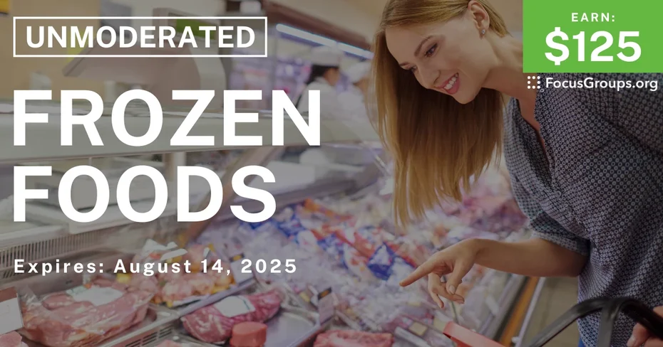 Research Study on Frozen Foods - $125