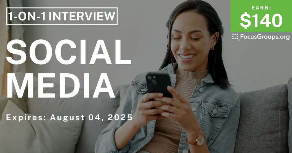 Research Study on Social Media - $140