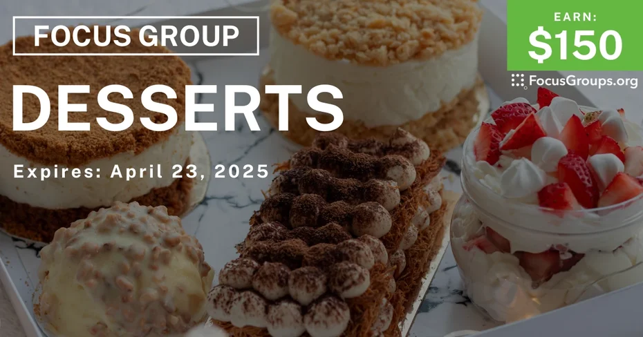 Focus Group in NYC on Desserts
