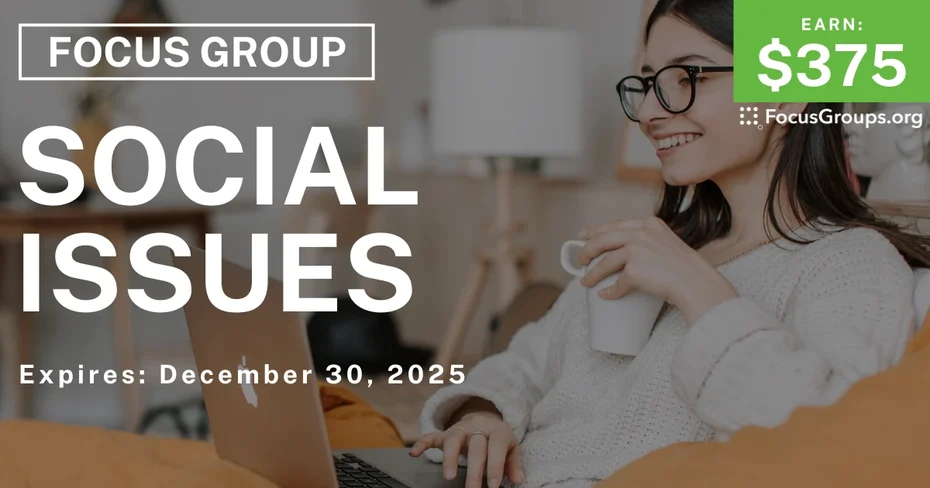 Focus Group in NYC on Social Issues - $375 - $375 - 12/18/2025