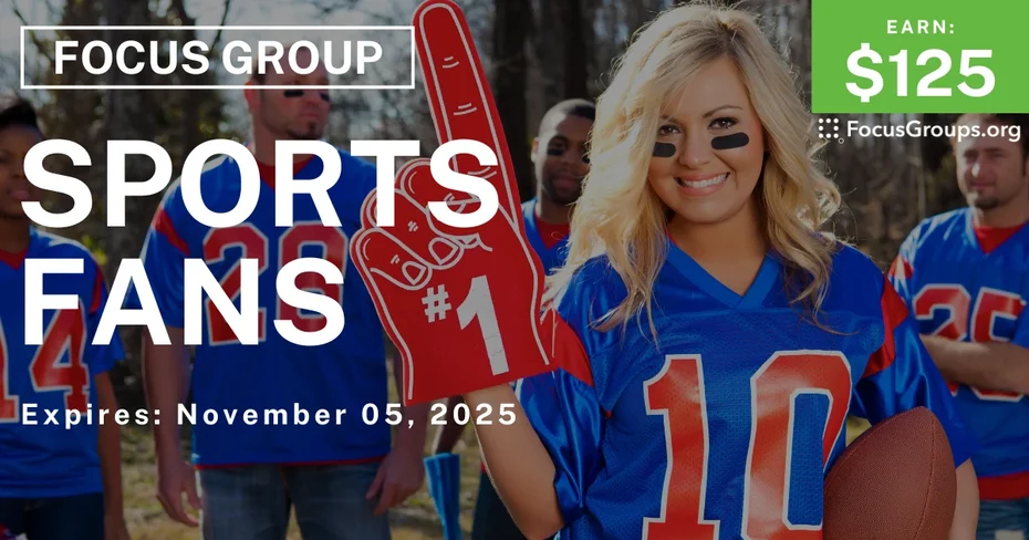 Focus Group in Pittsburgh on Sports Fans - $125 - $125 - 10/30/2025