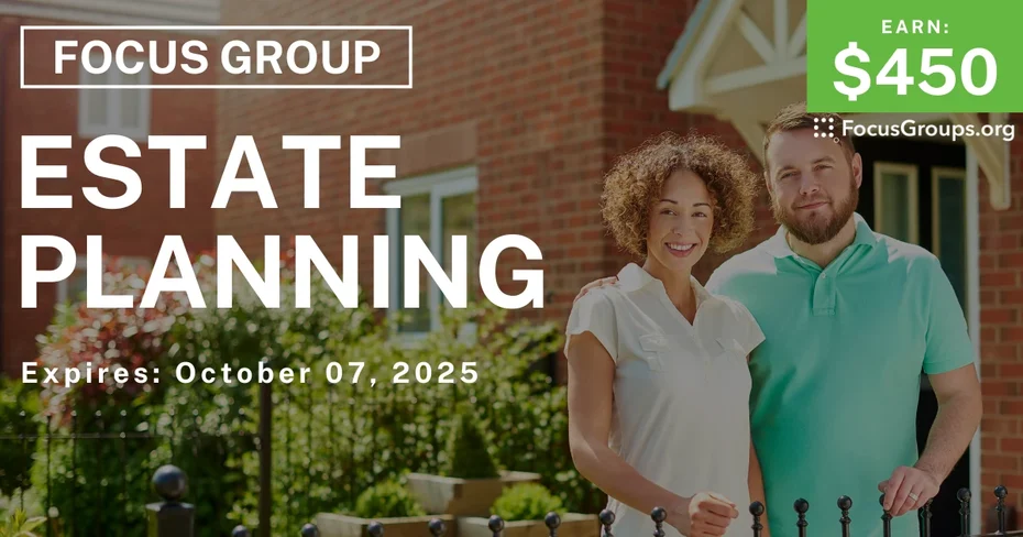 Focus Group for Seniors in Chicago on Estate Planning - $450