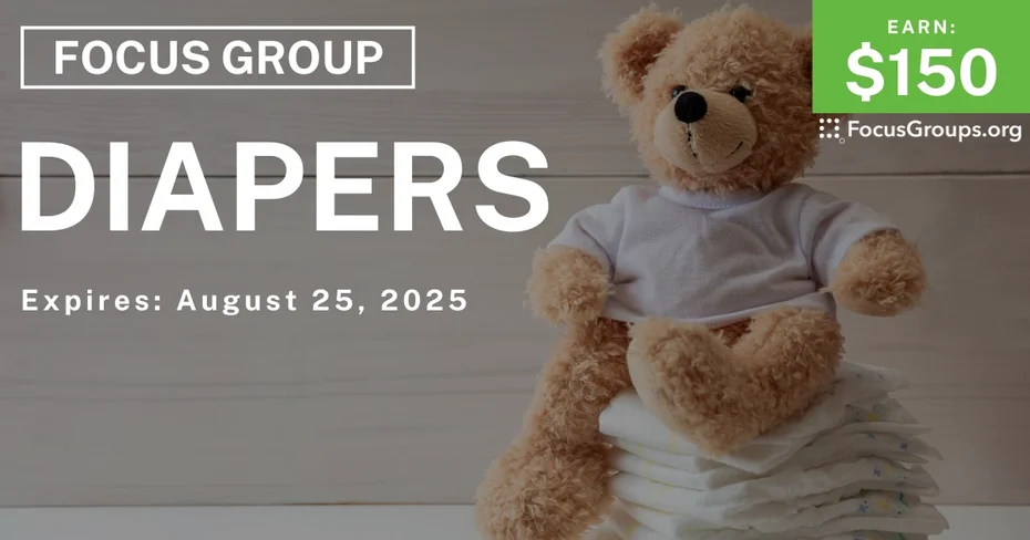 Focus Group for Moms in Detroit on Diapers - $150