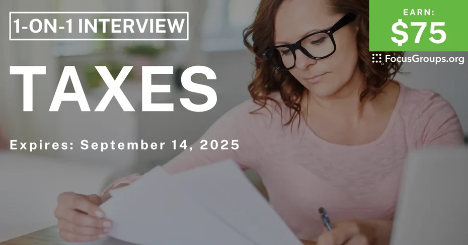 Research Study on Taxes - $75