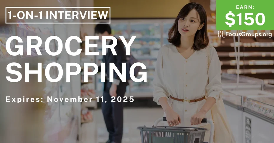 Research Study in Minneapolis on Grocery Shopping - $150 - $150 - 11/03/2025