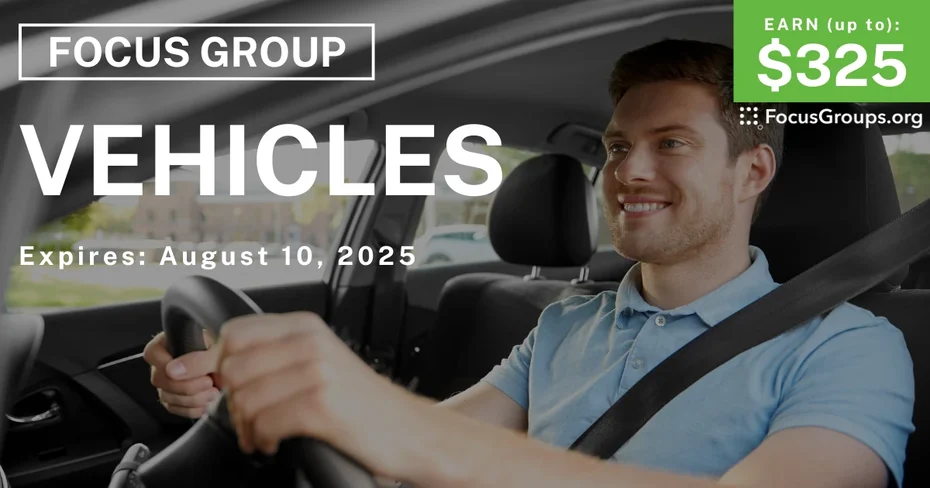 Focus Group in Chicago on Vehicles - up to $325