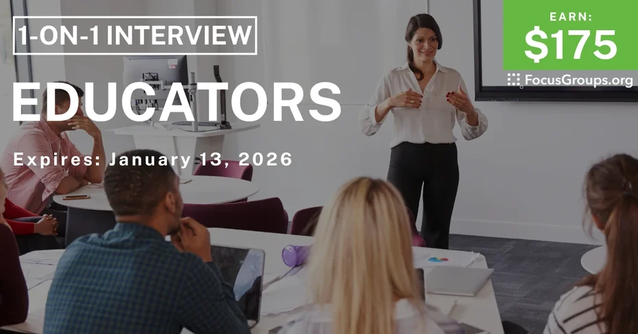 Research Study for Educators - $175 - $175 - 01/08/2026