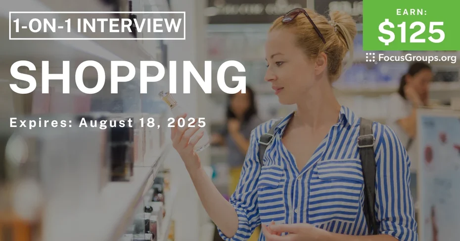 Research Study in Portland on Shopping - $125