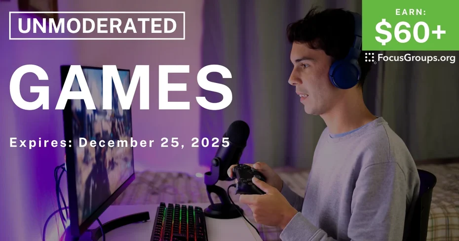 Research Study on Games - $60+ - $60-$120 - 12/03/2025