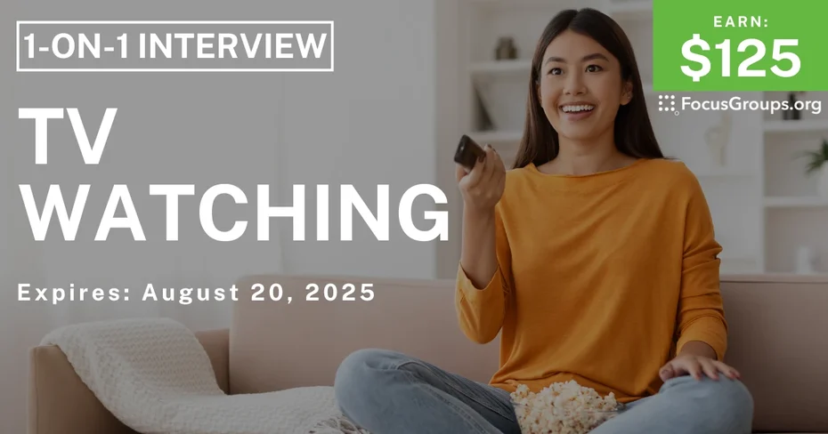 Research Study in San Jose on TV Watching - $125