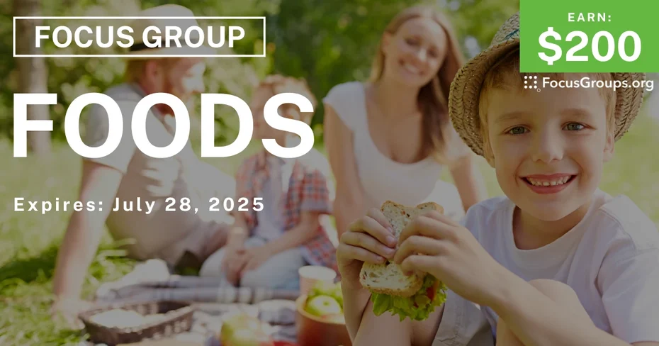 Focus Group for Parents in Charlotte on Foods