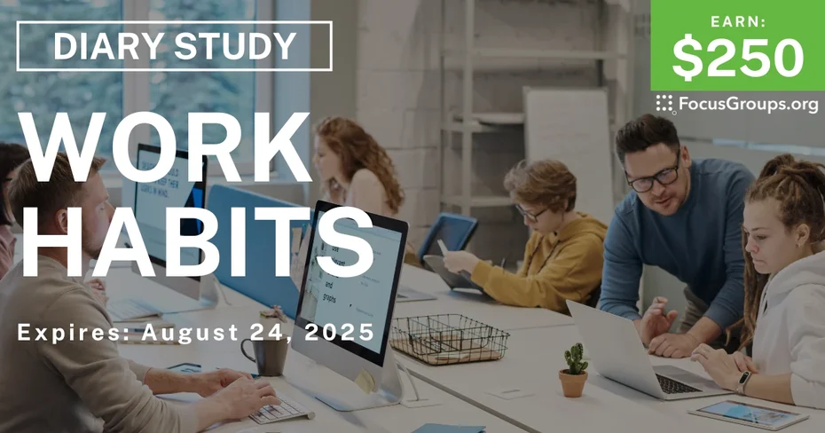 Research Study on Work Habits - $250